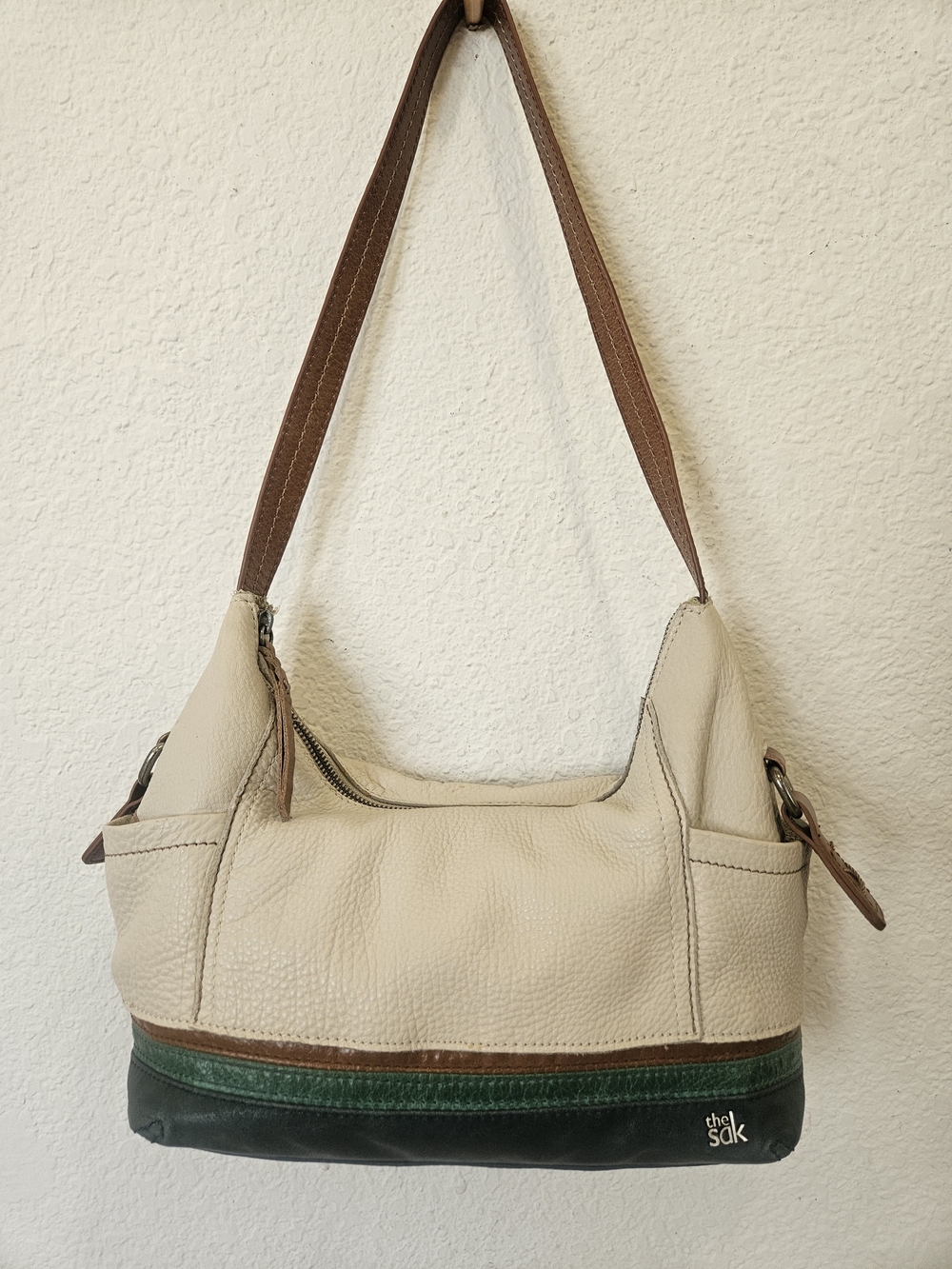 The Sak Kendra Leather Hobo Shoulder Bag - Monterey Stripe Colorblock